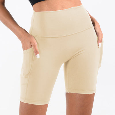 Short cycliste avec poches - Beige